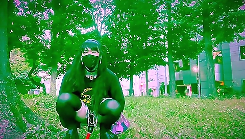 Transsexual girl with small ass 18+ fucks with her own dildo