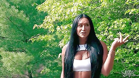 Busty brunette with big booty fucking her lover deepthroat