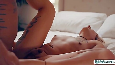 Busty blonde gets asshole fucked by perverted stepbrother