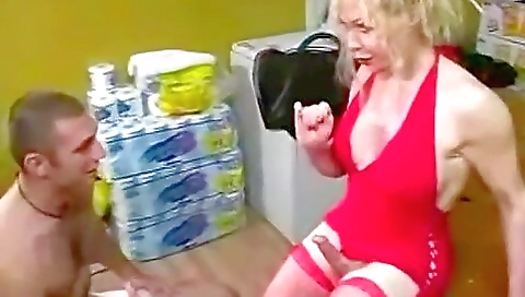 Blonde in stockings gets banged in a tight asshole
