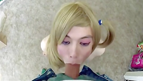 Black dick is fucking a hot blonde in deep throat porn