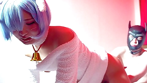 Japanese girl in uniform ahegao gets fucked in the toilet