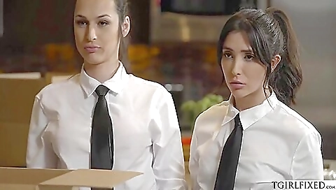 Horny brunette shemale is ready to get fucked by a dick