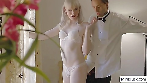 Blonde and her partner have a threesome with a guy